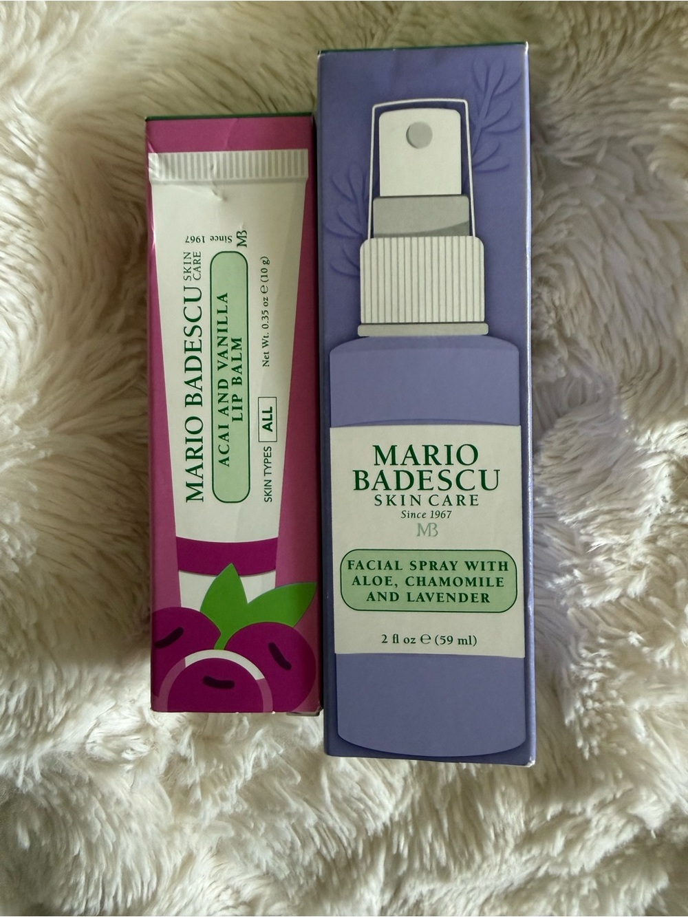 Mario Badescu Lavender Facial Spray & Acai Vanilla Lip Balm - 2 items